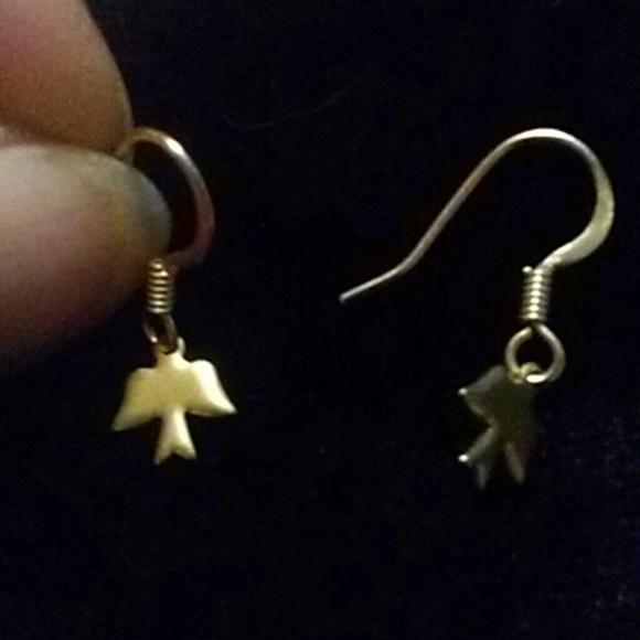 Dove Bird Mini Earrings Swallows Brass Charm Little Dangle Charms KATTA Handmade - Picture 6 of 8